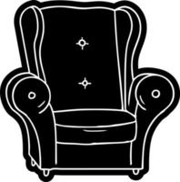 cartoon icon drawing of an old armchair vector