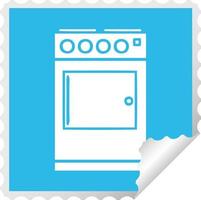 square peeling sticker cartoon oven and cooker vector