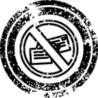 no mail distressed icon vector