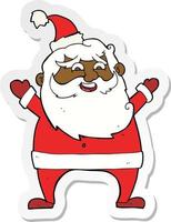 sticker of a jolly santa cartoon vector