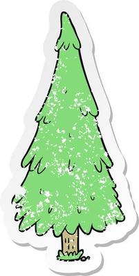 distressed sticker of a cartoon christmas tree