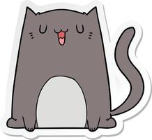 sticker of a funny cartoon cat vector