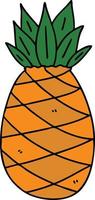 quirky hand drawn cartoon pineapple vector