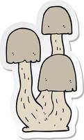 sticker of a cartoon mushroom vector