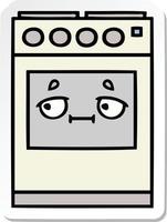 sticker of a cute cartoon kitchen oven vector