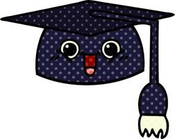 comic book style cartoon graduation hat vector