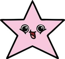 cute cartoon star fish vector