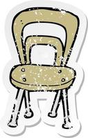 retro distressed sticker of a cartoon chair vector