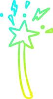 cold gradient line drawing magic star wand vector