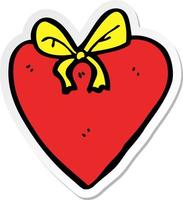 sticker of a cartoon love heart vector