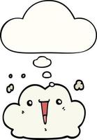 cute cartoon cloud and thought bubble vector