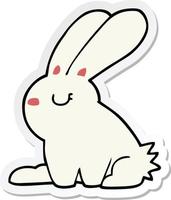 sticker of a cartoon rabbit vector