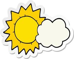 sticker of a cartoon weather vector