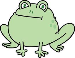 quirky hand drawn cartoon frog vector