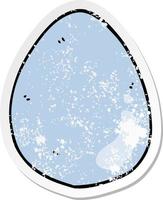 distressed sticker of a cartoon egg vector