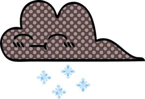 comic book style cartoon storm snow cloud vector