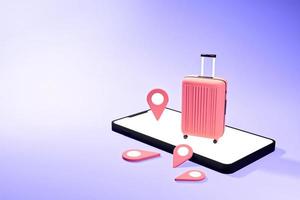 Smartphone concept using navigation apps for travel and tourism. photo
