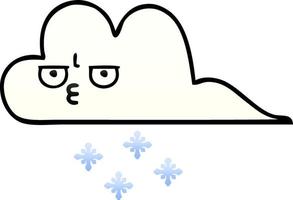 nube de nieve de dibujos animados sombreado degradado vector