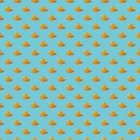 Fruit seamless pattern of fresh oranges on blue background. Pop art design, creative summer concept. photo
