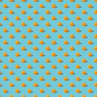 Fruit seamless pattern of fresh oranges on blue background. Pop art design, creative summer concept. photo