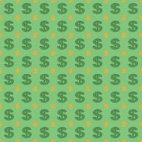 Set of Isolated big dark green and small yellow puzzle dollars with clipping path 3d render on green background. Seamless texture pattern. 3D illustration. photo