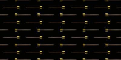 Seamless pattern of wooden tooth brushes with reflection on a black background. photo