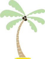 quirky hand drawn cartoon palm tree vector