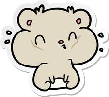 sticker of a cartoon hamster vector