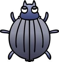 quirky gradient shaded cartoon beetle vector