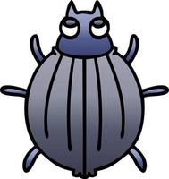 quirky gradient shaded cartoon beetle vector