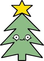 cute cartoon christmas tree vector