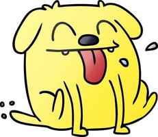 gradient cartoon of cute kawaii dog vector