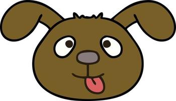 quirky hand drawn cartoon dog face vector