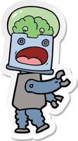 sticker of a cartoon robot vector