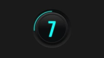 Modern countdown timer 10 to 1 on a black background, futuristic design video