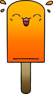 quirky gradient shaded cartoon orange ice lolly