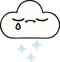 comic book style cartoon snow cloud vector