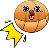 gradient shaded cartoon basketball vector