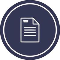 official document circular icon vector