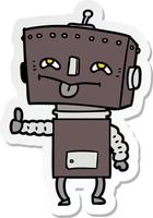 sticker of a cartoon robot vector