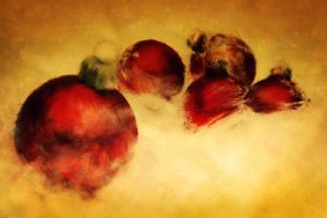 Christmas balls. Artistic vintage painting. photo