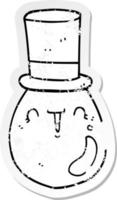 distressed sticker of a cartoon posh egg vector