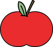 manzana roja de dibujos animados lindo vector