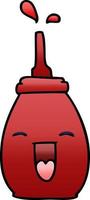 quirky gradient shaded cartoon happy red sauce vector