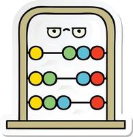 sticker of a cute cartoon abacus vector