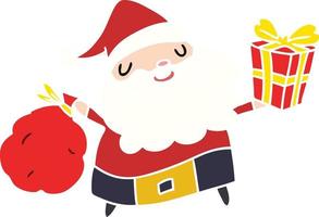 dibujos animados de navidad de kawaii santa vector