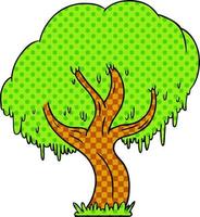 caricatura, garabato, de, un, árbol verde vector