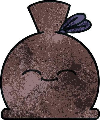 retro grunge texture cartoon sack