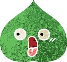 retro illustration style cartoon expressional leaf vector