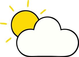 cute cartoon sunshine and cloud vector